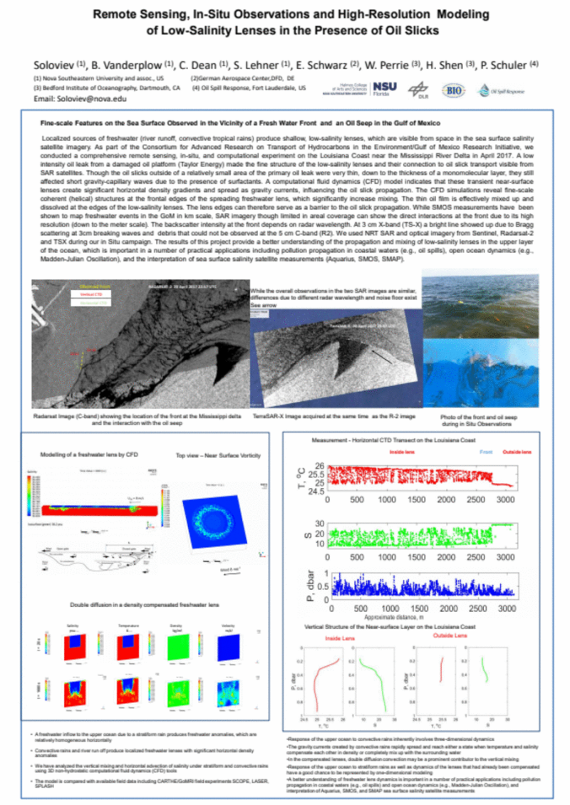 Cover page: Remote Sensing, In-Situ Observations, and High-Resolution Modeling of Low-Salinity Lenses in the Presence of Oil Slicks