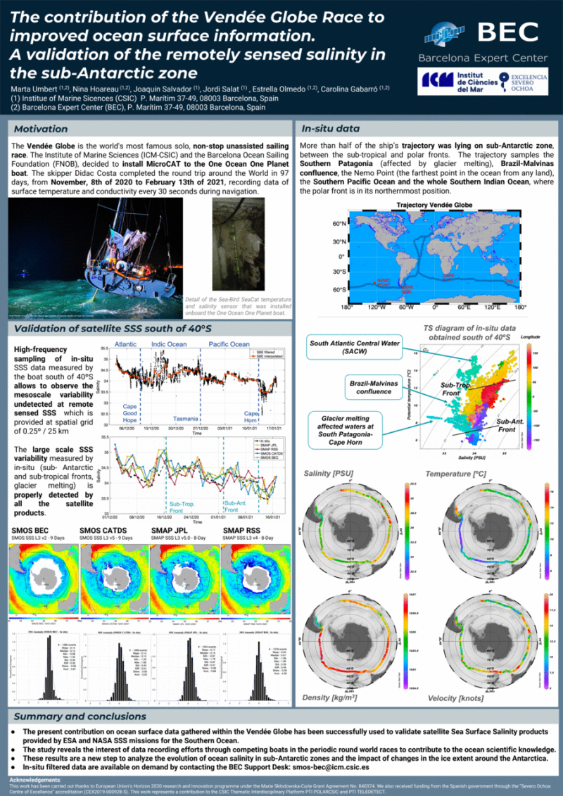 The contribution of the Vendée Globe Race to improved ocean surface information. A validation of the remotely sensed salinity in the sub-Antarctic zone