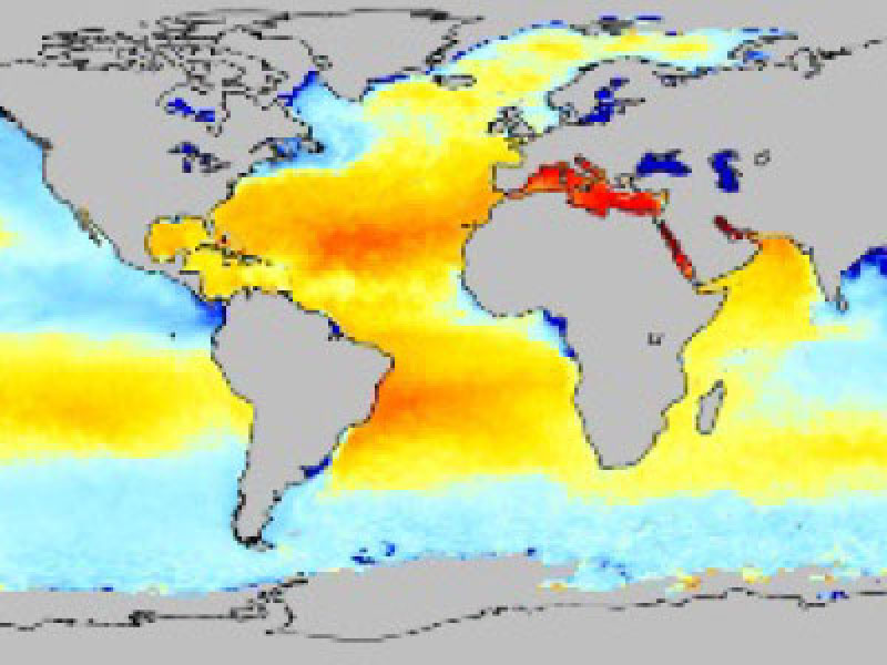 Sea surface salinity standard mapped image -  monthly v5.0