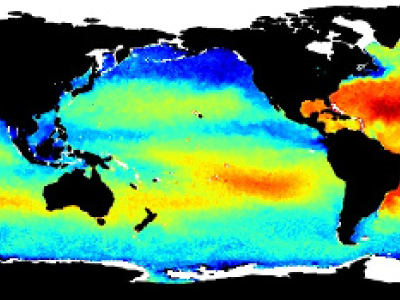 Global map of surface salinity