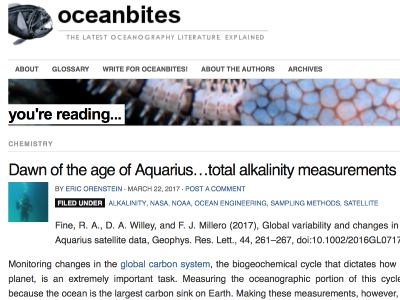 Dawn of the age of Aquarius ... total alkalinity measurements