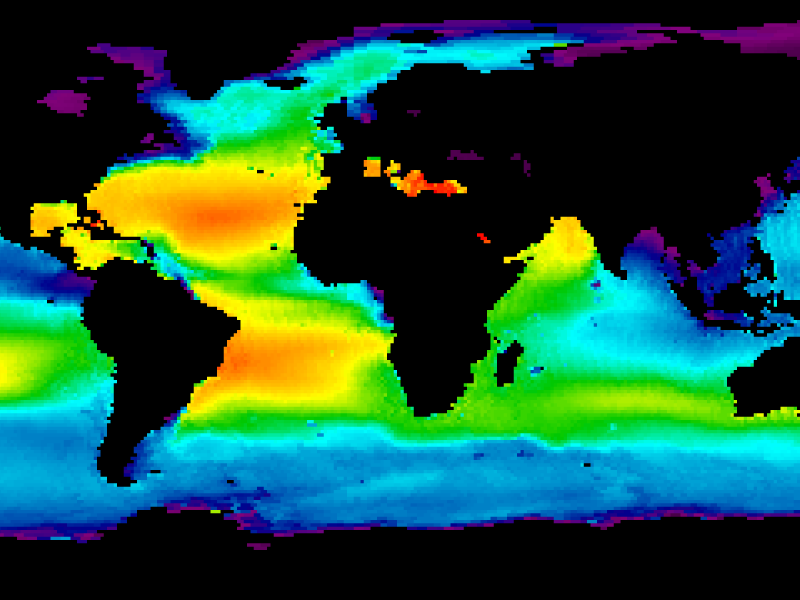 Composite sea surface salinity map