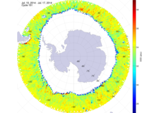 Sea surface salinity in the southern hemisphere