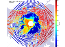 Brightness temperature in the northern hemisphere