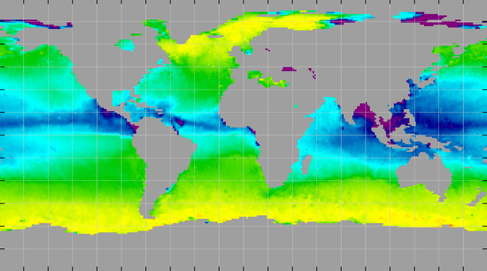 Monthly composite map of sea surface density, October 2011.