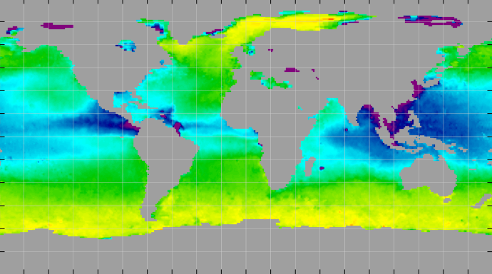 Monthly composite map of sea surface density, July 2012.