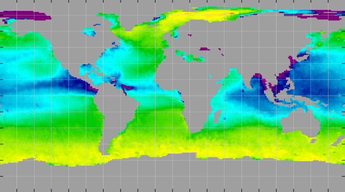 Monthly composite map of sea surface density, August 2012.