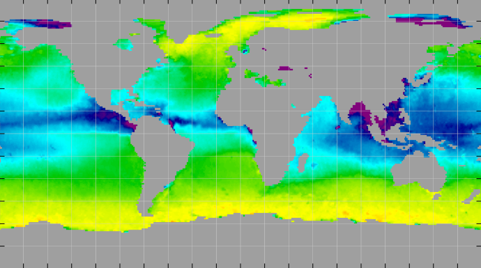 Monthly composite map of sea surface density, October 2012.