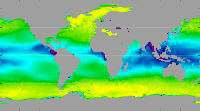 Sea surface density, January 2013
