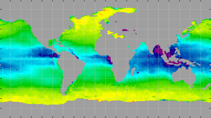 Monthly composite map of sea surface density, April 2013.