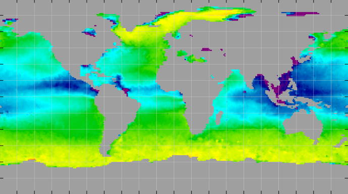Monthly composite map of sea surface density, July 2013.