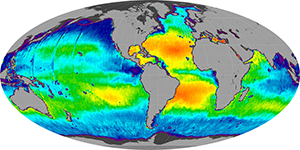 Global sea surface salinity, April 2012