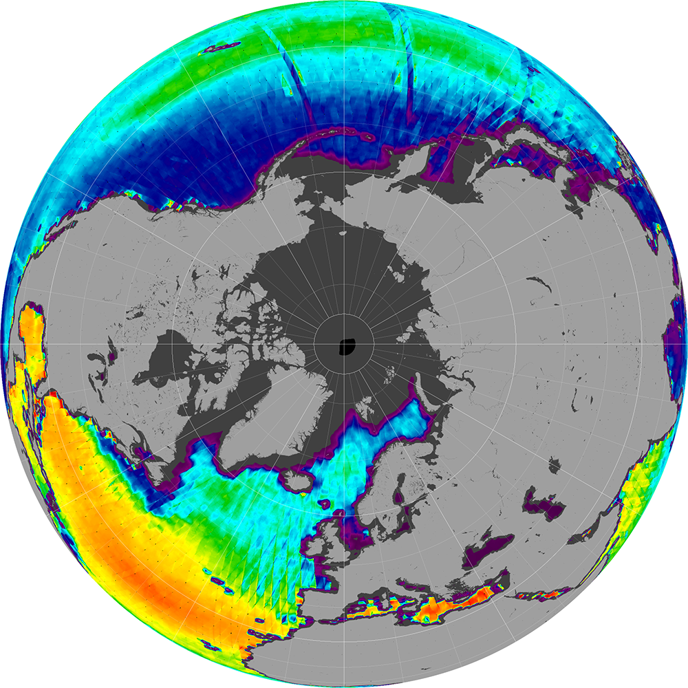Monthly composite map of sea surface salinity, April 2012.