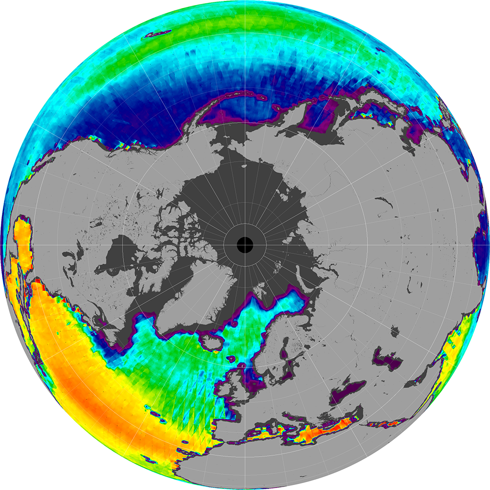 Monthly composite map of sea surface salinity, April 2014.