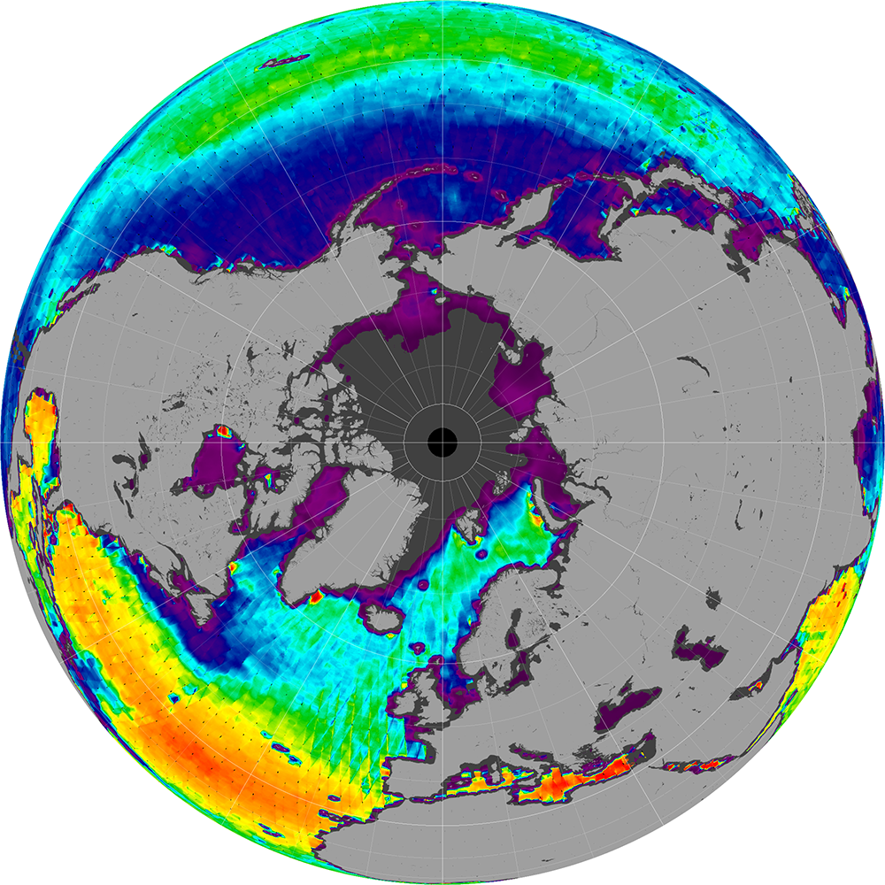 Monthly composite map of sea surface salinity, August 2011.