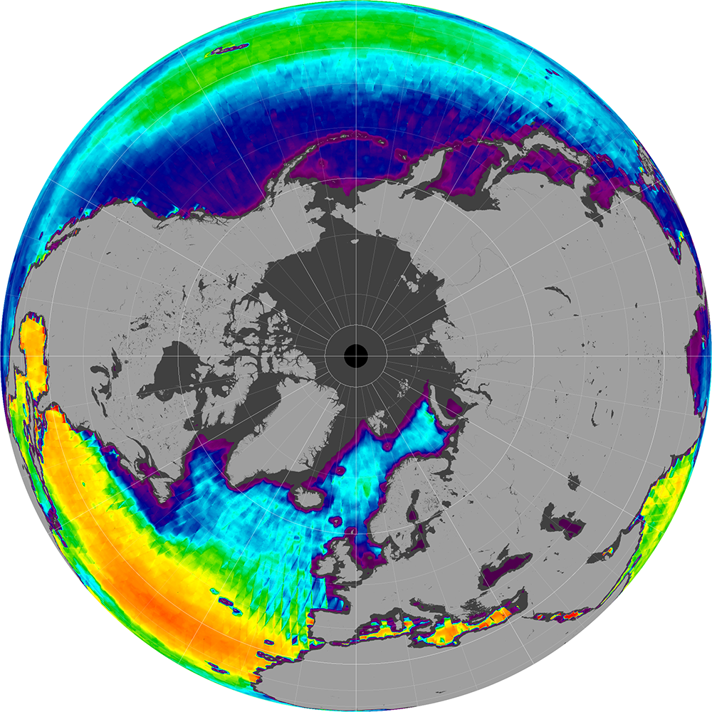 Monthly composite map of sea surface salinity, December 2011.