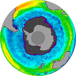 Sea surface salinity in the Southern Hemisphere, December 2011