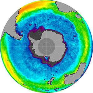 Sea surface salinity in the Southern Hemisphere, February 2012