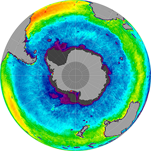 Sea surface salinity in the Southern Hemisphere, February 2015