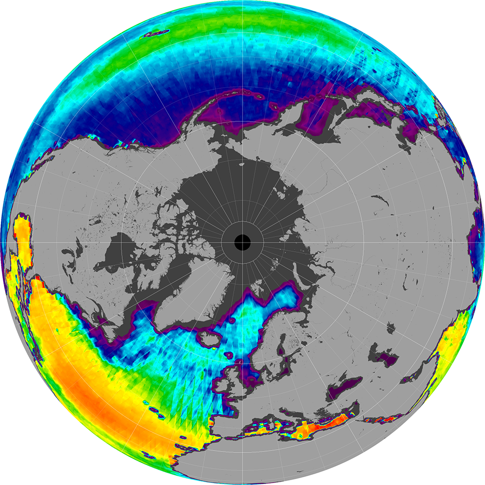 Monthly composite map of sea surface salinity, January 2015.