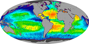 Global sea surface salinity, July 2012