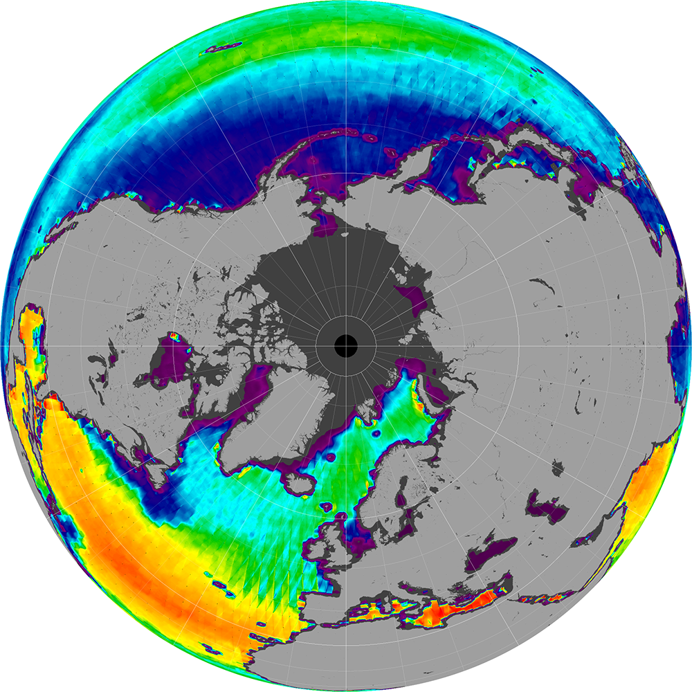 Monthly composite map of sea surface salinity, July 2013.