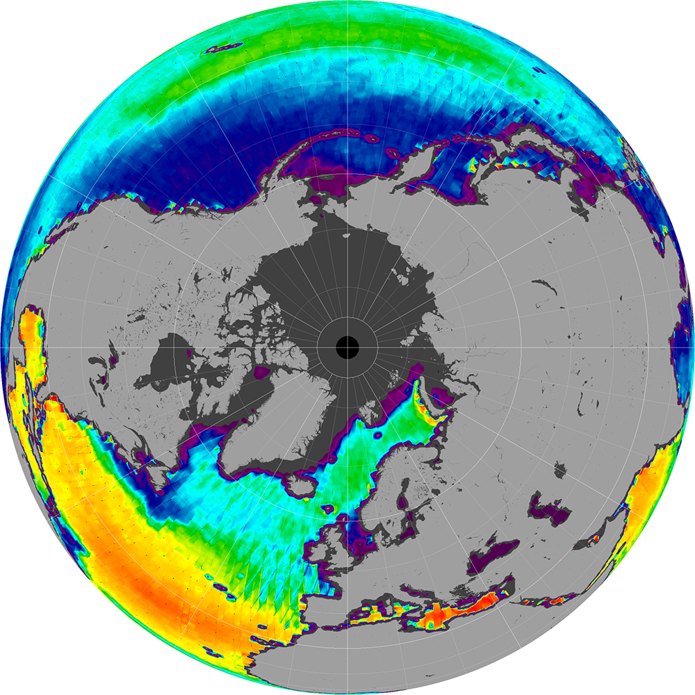 Monthly composite map of sea surface salinity, June 2012.