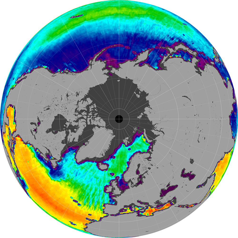 Monthly composite map of sea surface salinity, June 2013.
