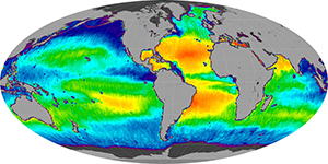 Global sea surface salinity, June 2014