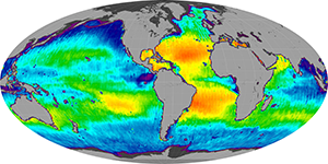 Global sea surface salinity, March 2014