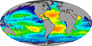 Global sea surface salinity, March 2015