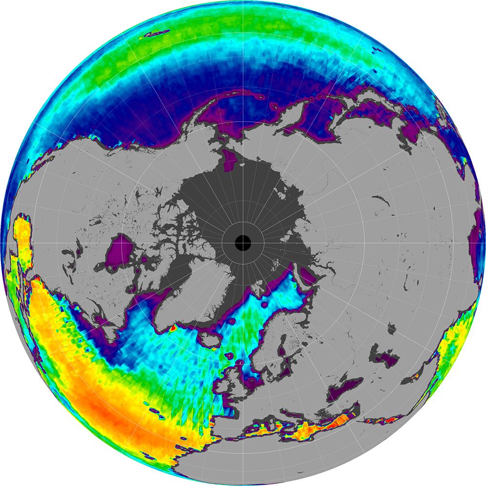 Monthly composite map of sea surface salinity, November 2011.