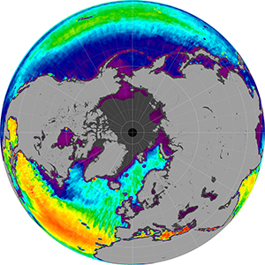 Sea surface salinity in the Southern Hemisphere, October 2011