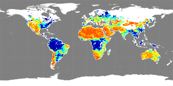 Monthly composite map of soil moisture, November 2011.