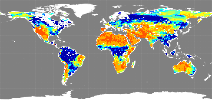 Monthly composite map of soil moisture, June 2012.