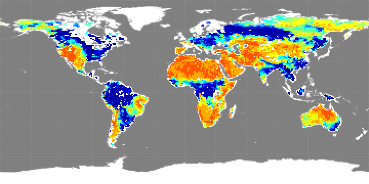 Monthly composite map of soil moisture, June 2013.