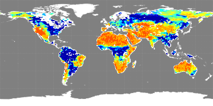 Monthly composite map of soil moisture, June 2014.