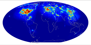 Global scatterometer percent RFI, April 2015