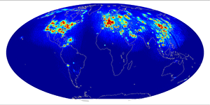 Global scatterometer percent RFI, February 2014