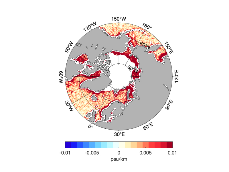 Salinity gradient of the Arctic Ocean