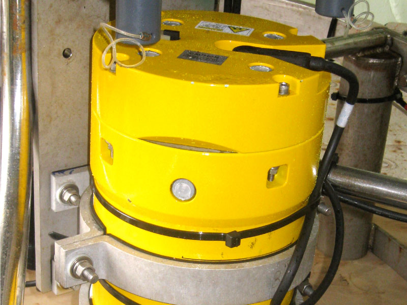 An ADCP mounted on a CTD rosette