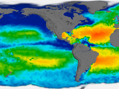 Global map of sea surface salinity